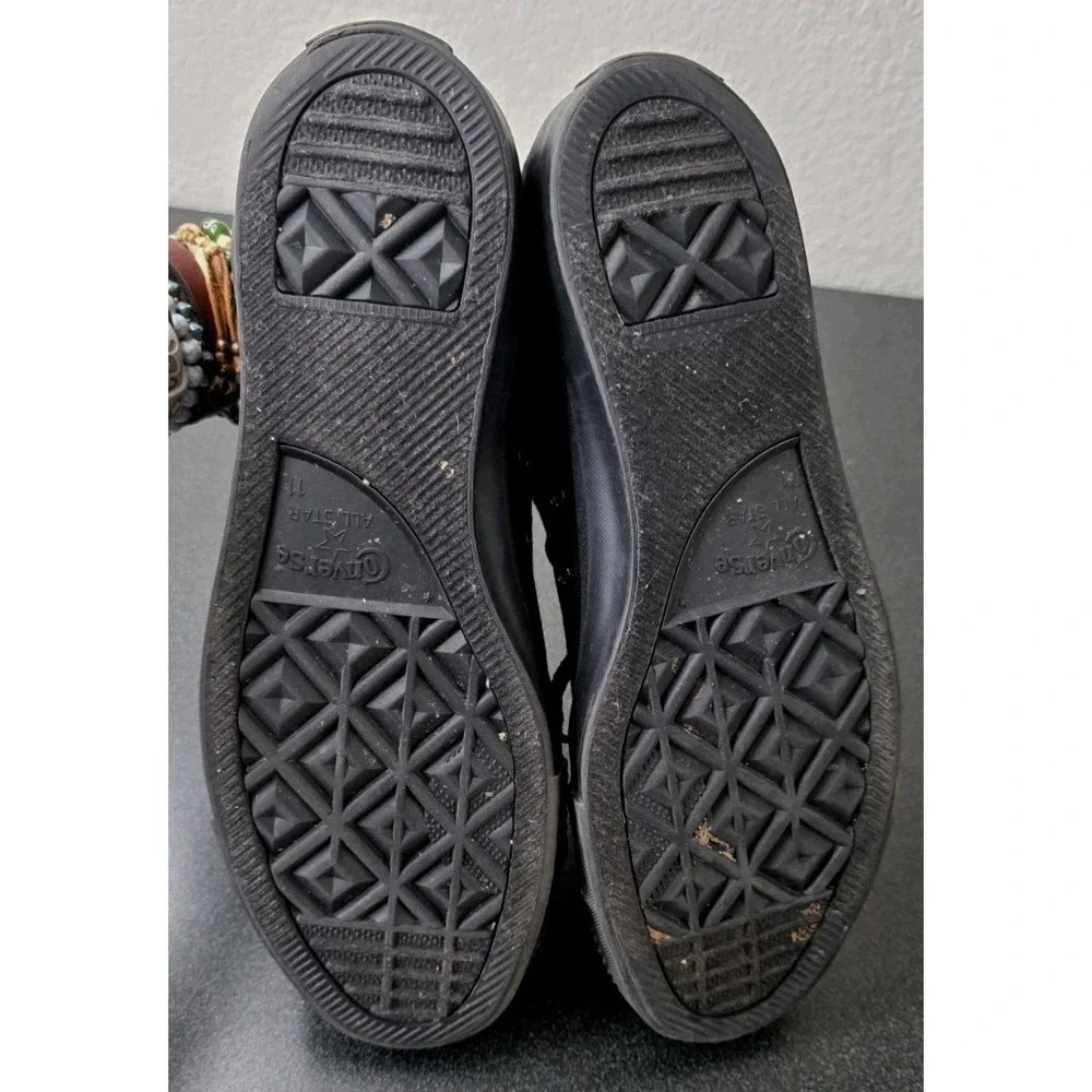 Converse Chuck Taylor All Star Low Top Black Skate Moto Grunge Shoes Men 11 Lace